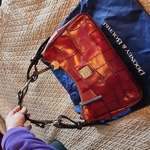 Dooney & Bourke Crimson Red Croc Emboss Leather Hand / Shoulder bag